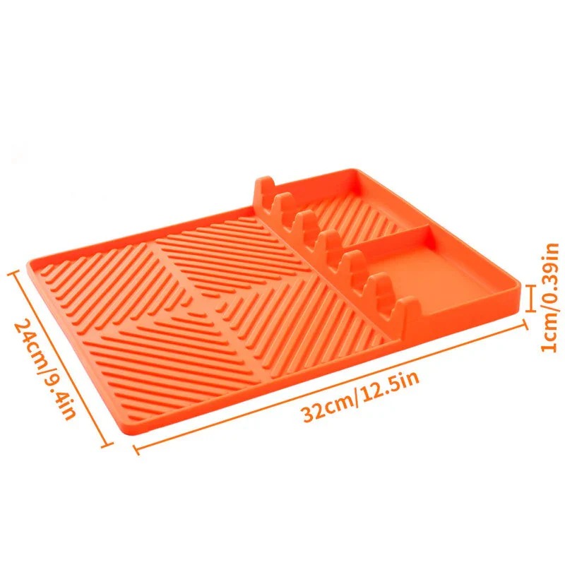 High-quality silicone grill mat for side shelf – protects against grease and spills