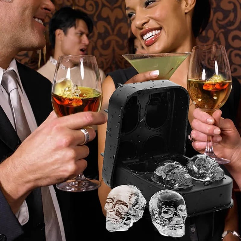 DIY silicone skull-shaped ice cube tray
