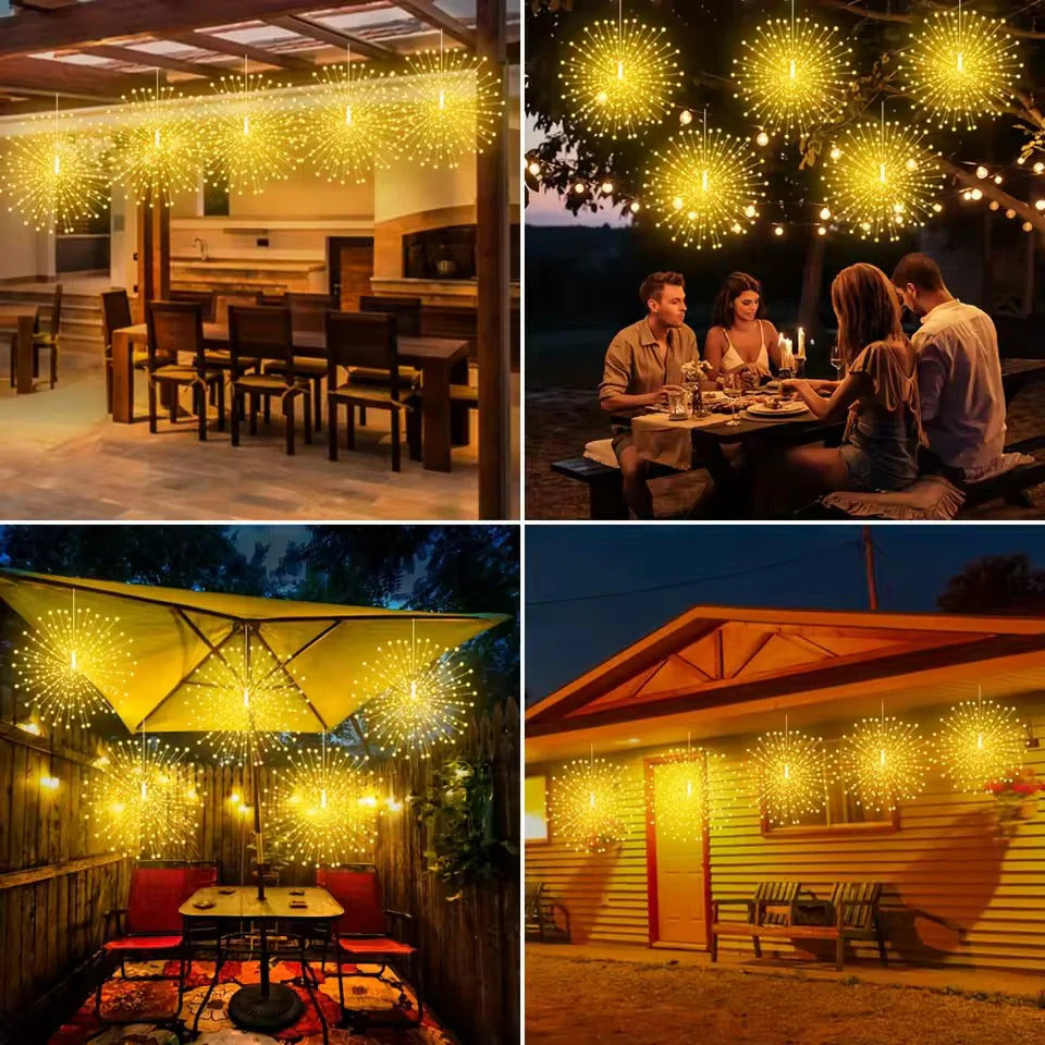 Solar firework light globes – atmospheric garden lighting