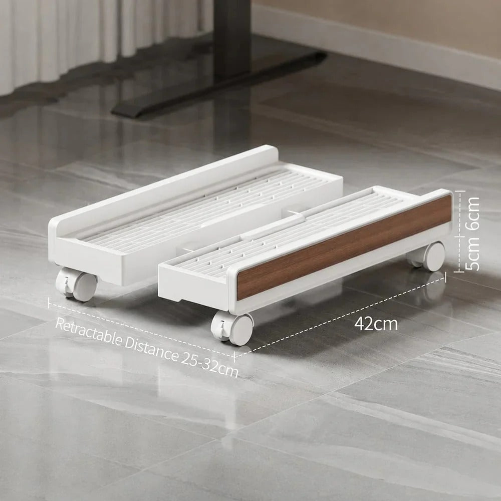 Adjustable computer stand on wheels