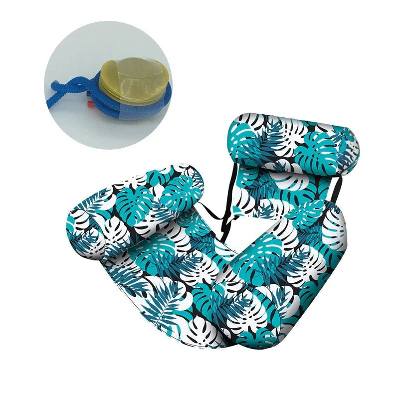 Inflatable floating pool chair