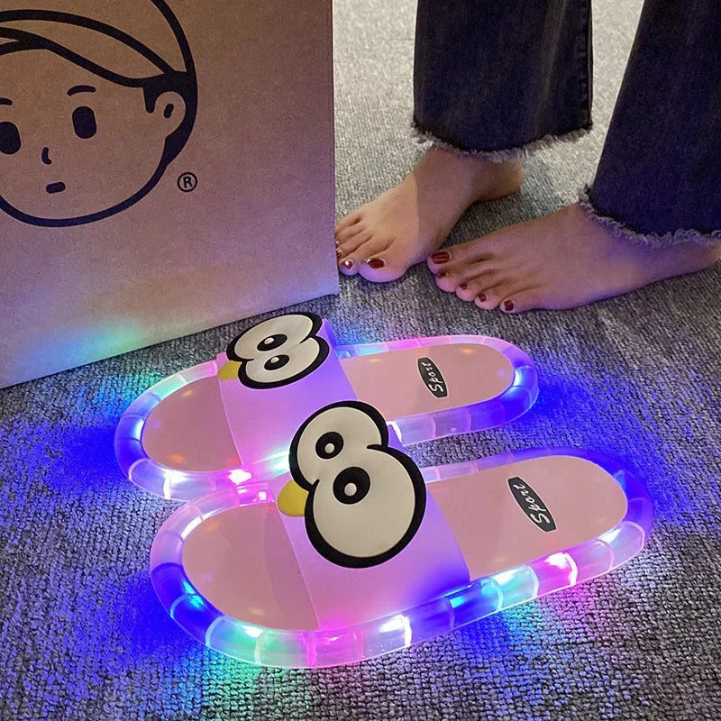 Cute light-up slippers with cartoon motifs