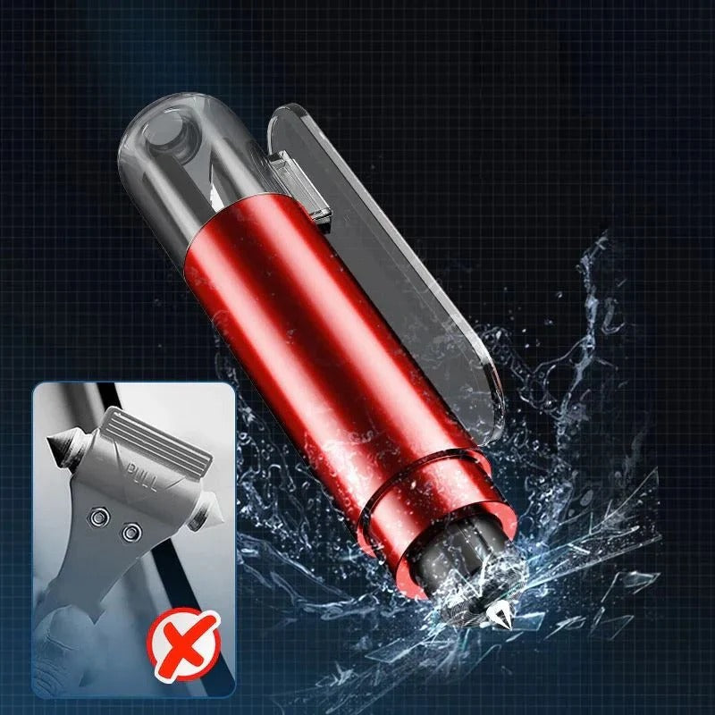 Lifesaving emergency hammer and seatbelt cutter