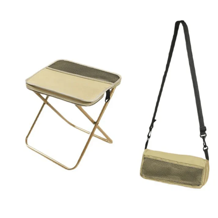 Folding stool with carrying bag for on-the-go
