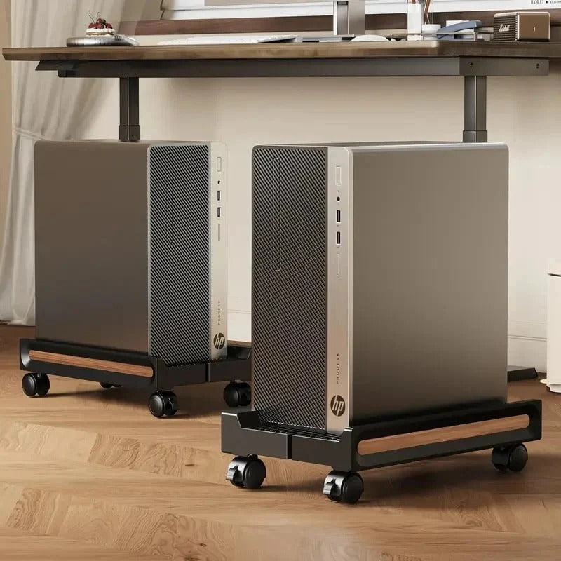 Adjustable computer stand on wheels