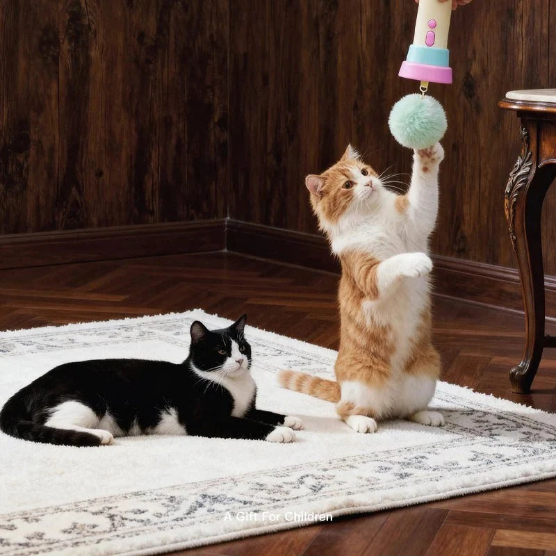 Automatic toy launcher for cats effortlessly activates interactive playtime fun