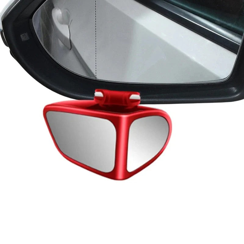 Double-lens mirror with 360° adjustable blind spot view