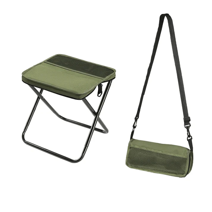 Folding stool with carrying bag for on-the-go