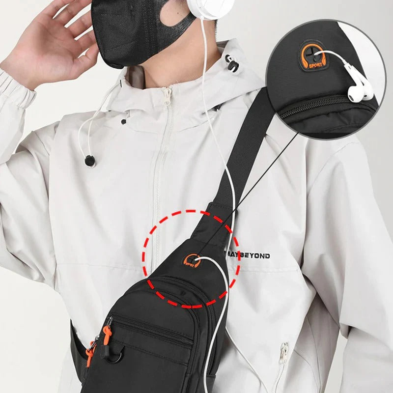 Waterproof crossbody bag with multiple compartments