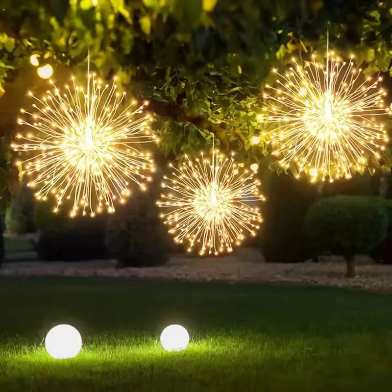 Solar firework light globes – atmospheric garden lighting