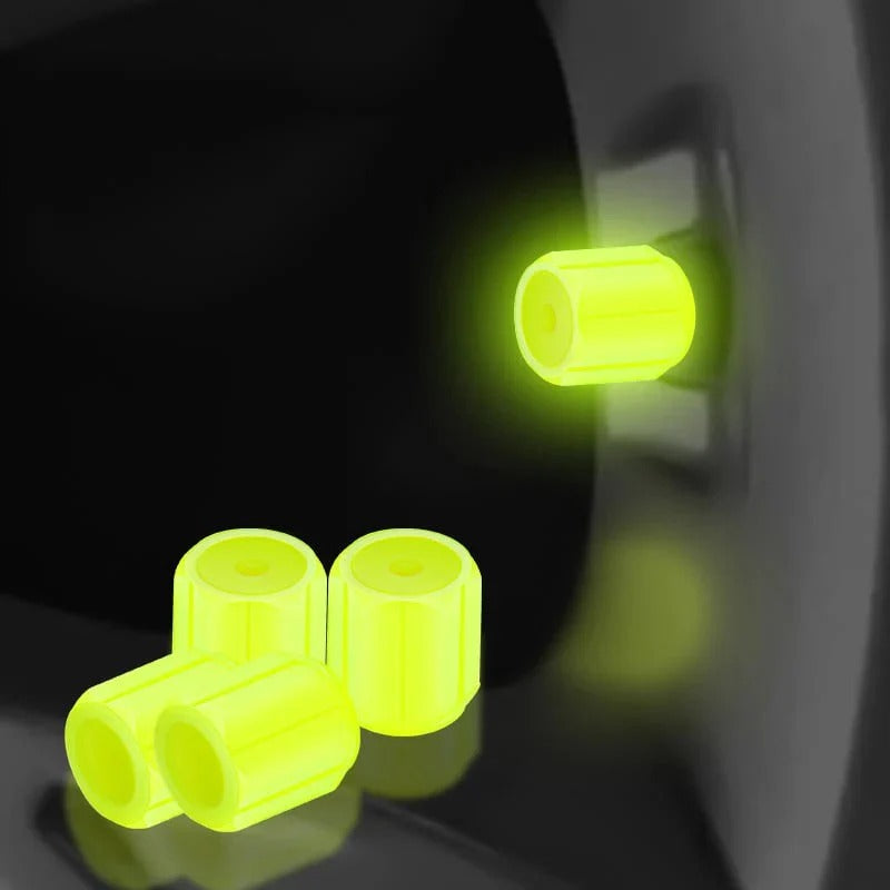 Glowing valve caps for car and bike