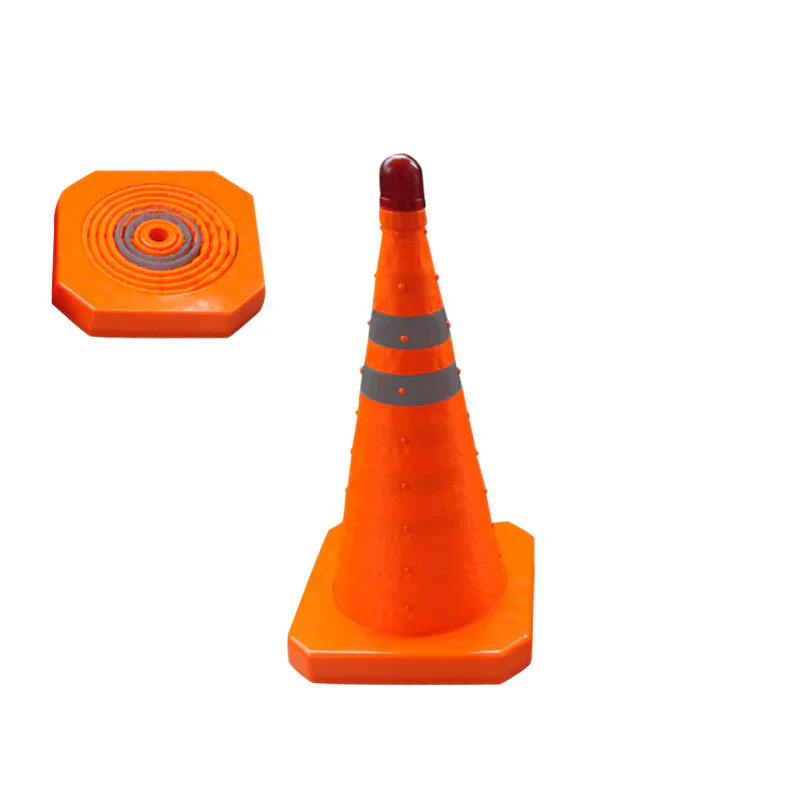Collapsible reflective traffic cone made of high-quality and water-resistant Oxford fabric