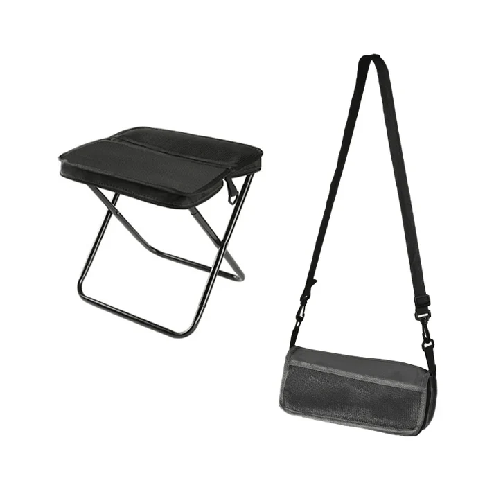 Folding stool with carrying bag for on-the-go