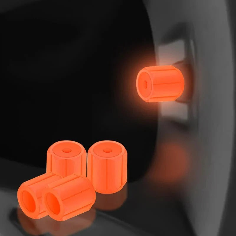 Glowing valve caps for car and bike