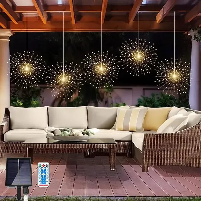 Solar firework light globes – atmospheric garden lighting