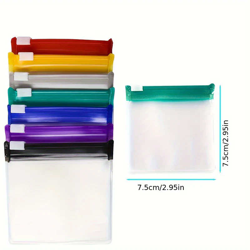 Set of 7 clear pill pouches with slider lock – airtight