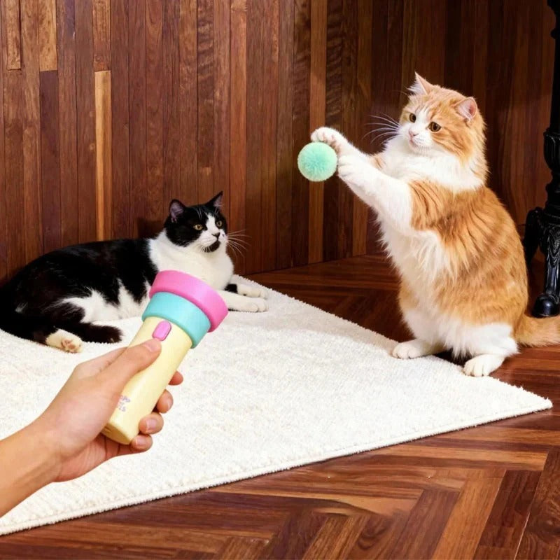Automatic toy launcher for cats effortlessly activates interactive playtime fun