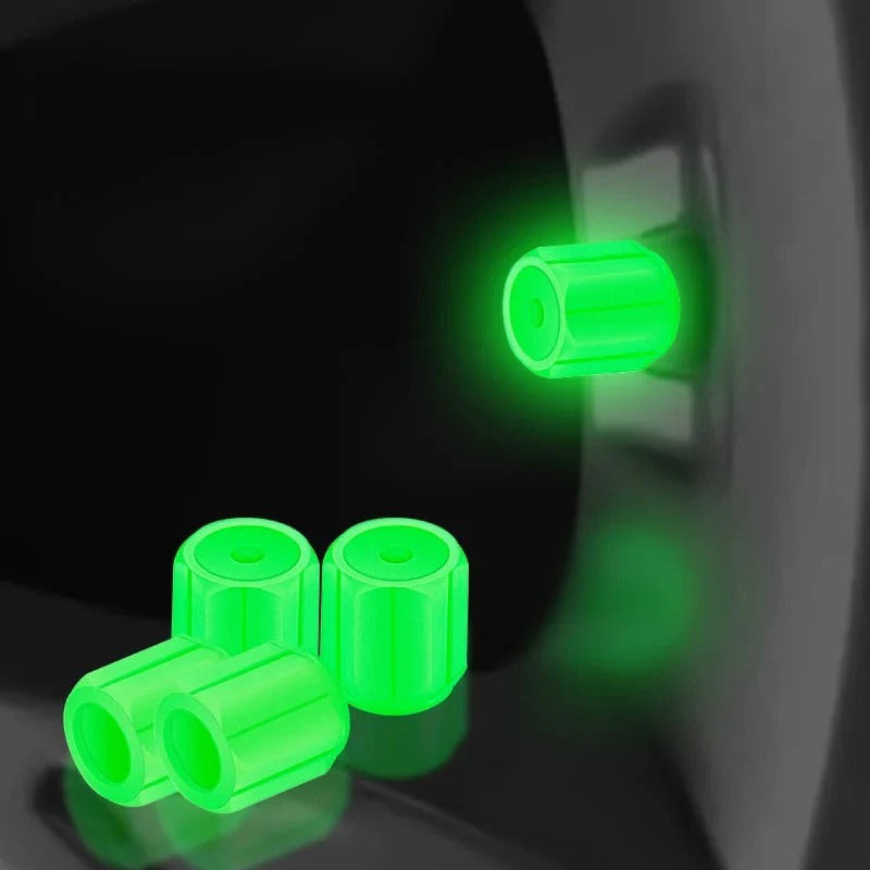 Glowing valve caps for car and bike
