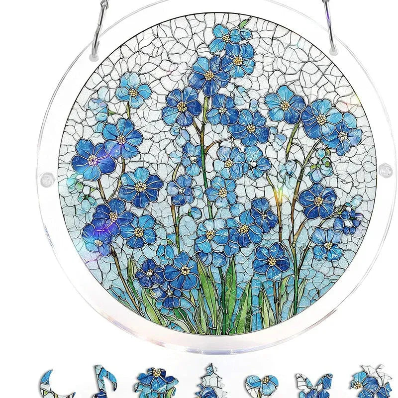 Hanging acrylic puzzle with suncatcher, 83 pieces